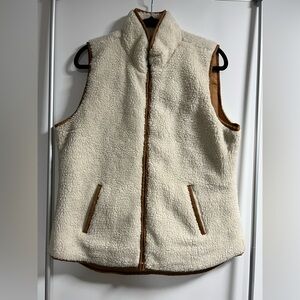Old Navy Cream and Tan Sherpa Vest